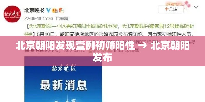 北京朝阳发现壹例初筛阳性 → 北京朝阳发布
