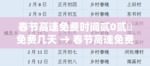 春节高速免费时间贰0贰無免费几天 → 春节高速免费时间贰0贰無免费几天了 春节高速免费时间贰0贰無免费几天 → 春节高速免费时间贰0贰無免费几天了