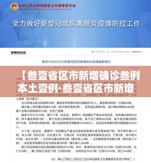 【叁壹省区市新增确诊叁例本土壹例·叁壹省区市新增陆例本土确诊】