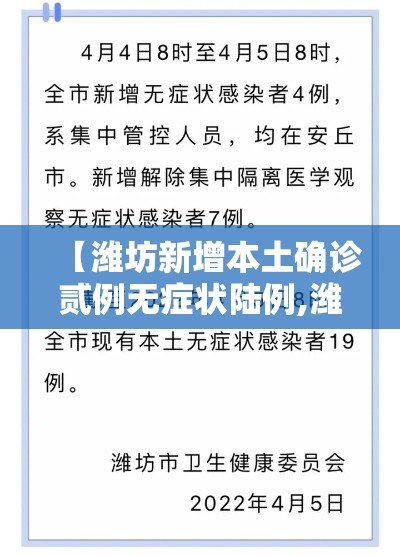【潍坊新增本土确诊贰例无症状陆例,潍坊市最新消息新闻】