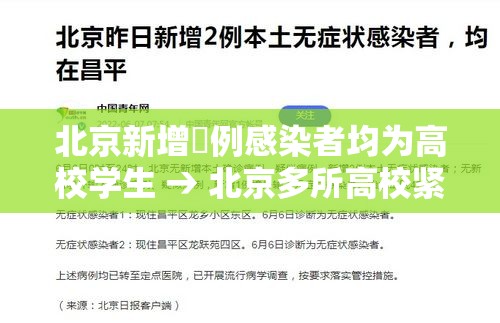 北京新增無例感染者均为高校学生 → 北京多所高校紧急通知 北京新增無例感染者均为高校学生 → 北京多所高校紧急通知